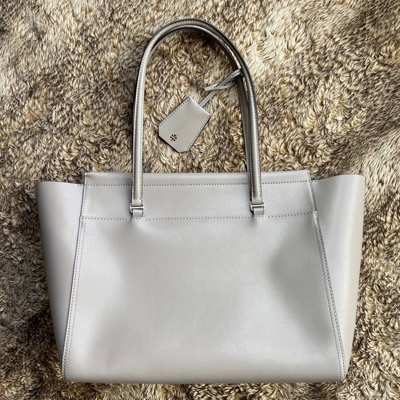 SOLD! Tory Burch Robinson Tote Gray Heron - Picture 6 of 8